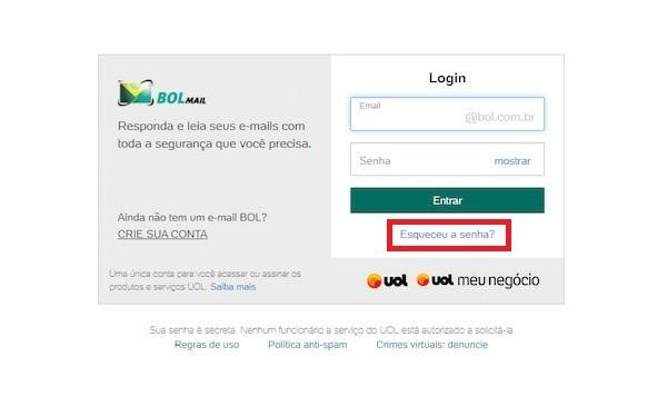 Como Trocar a senha do Bol Mail 